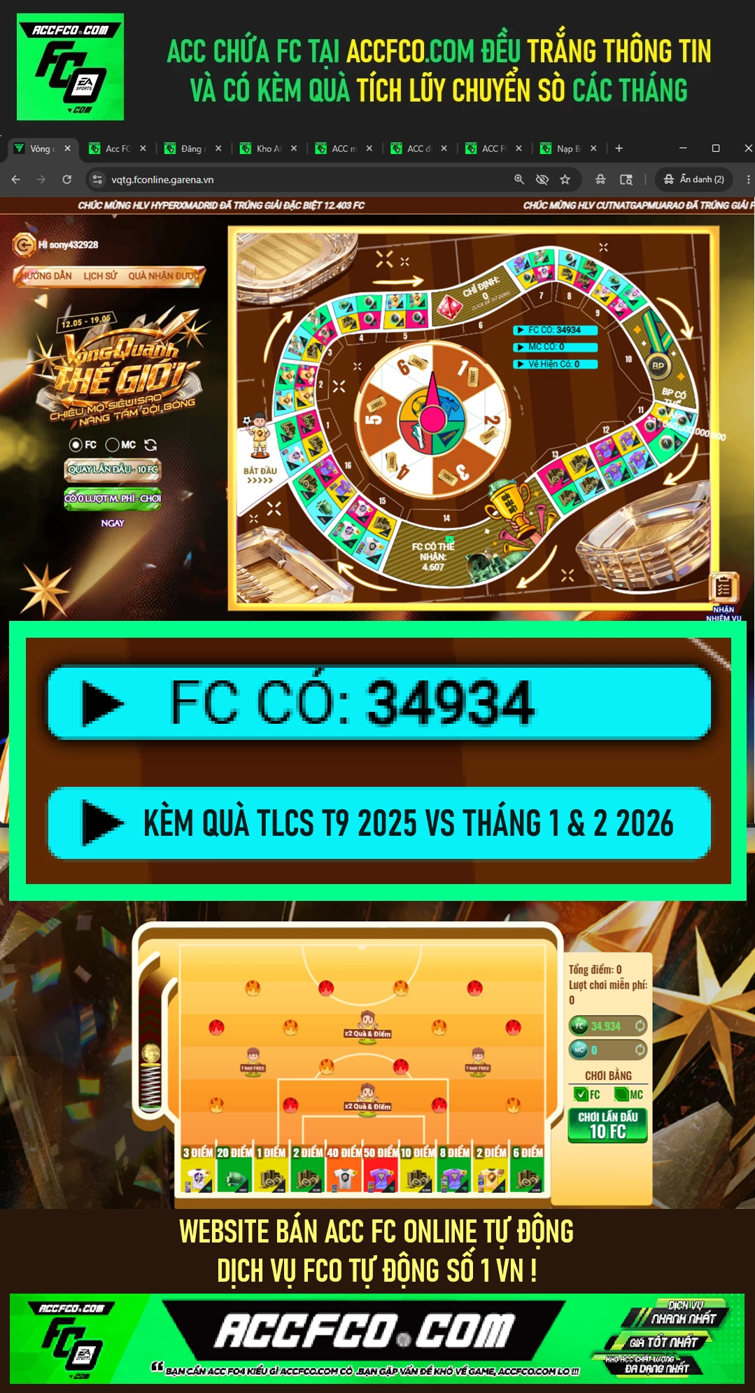 ACC chứa 34.934 FC trắng thông tin (kèm quà TL Chuyển Sò FC Tháng 9 2025 và Tháng 1, Tháng 2 2026🎁)